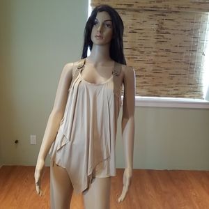 Vertigo Silk And Leather With Studs Tank Top L